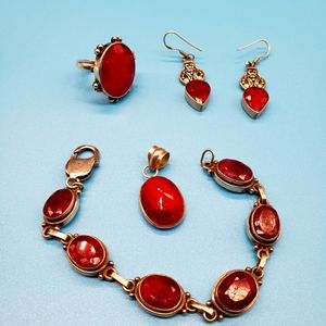 Set Tourmaline, Moonstone Gemstone 925 Silver Ring, Pendent, Earring Bracelet